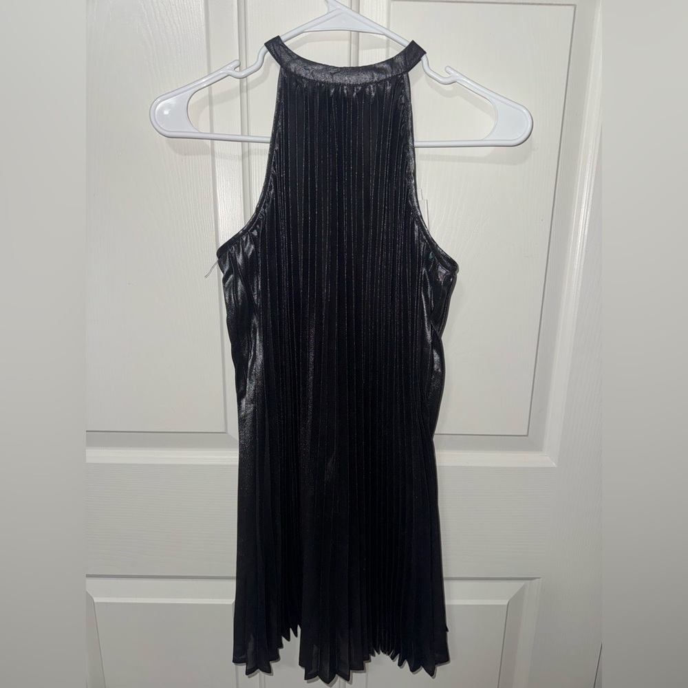 Girls Calvin Klein Metallic Pleated Halter Dress – Size 10